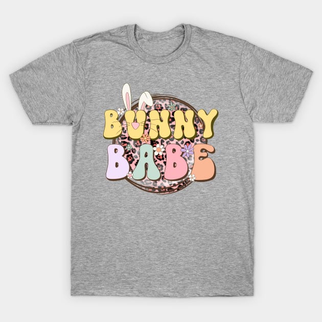 Bunny Babe Leopard Print Groovy Easter 2024 Trendy T-Shirt by JDVNart